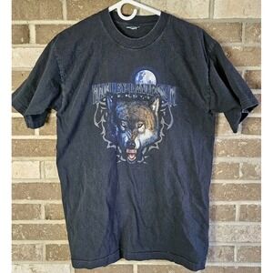 Vtg Y2k Harley Davidson Wolf And Eagle T- Shirt L USA  Montana